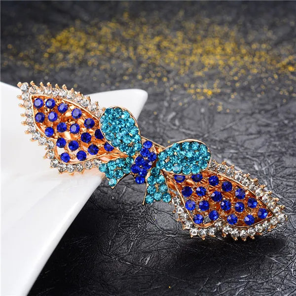Rhinestone Crystal Butterfly Barrettes Wedding Hair Accessories