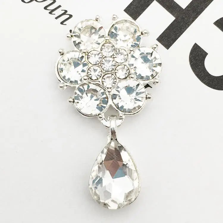 Colorful Rhinestone Flower Base Metal Findings For Jewelry Making