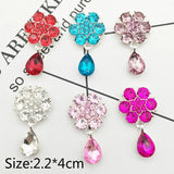 Colorful Rhinestone Flower Base Metal Findings For Jewelry Making