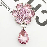 Colorful Rhinestone Flower Base Metal Findings For Jewelry Making