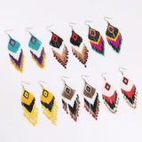 Bohemian Colorful Beaded Earrings Multicolour Hook Jewelry