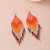 Bohemian Colorful Beaded Earrings Multicolour Hook Jewelry
