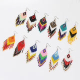 Bohemian Colorful Beaded Earrings Multicolour Hook Jewelry