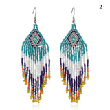 Bohemian Colorful Beaded Earrings Multicolour Hook Jewelry