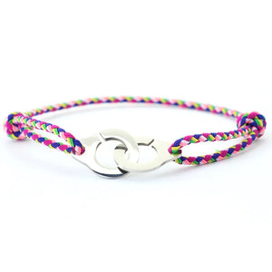 Colorful Rope Handcuff Bracelet 2mm Cotton String Adjustable Braclet