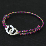 Colorful Rope Handcuff Bracelet 2mm Cotton String Adjustable Braclet