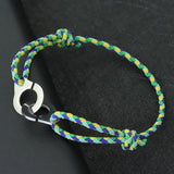 Colorful Rope Handcuff Bracelet 2mm Cotton String Adjustable Braclet