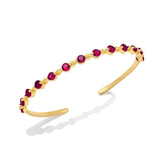 Colorful Round Beads Crystal Cuff Bangles for Women Copper Plated Adjustable
