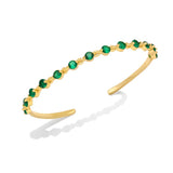 Colorful Round Beads Crystal Cuff Bangles for Women Copper Plated Adjustable
