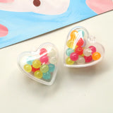 Plastic Heart Charms with Jelly Beads for DIY Jewelry Making