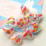 Plastic Heart Charms with Jelly Beads for DIY Jewelry Making