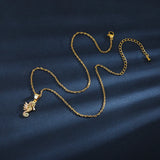 Colorful Seahorse Pendant Necklace Stainless Steel Chain Choker