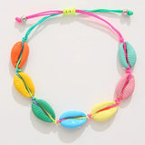 Colorful Shells Necklace Bracelet Set Seashells Chain Rope Girl Choker Jewelry