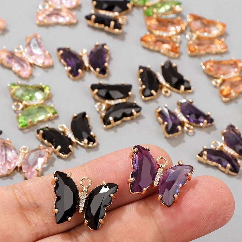 Colorful Crystal Butterfly Pendants Choker Jewelry