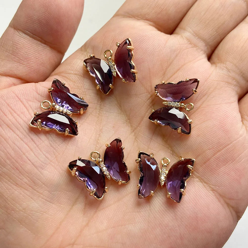 Colorful Crystal Butterfly Pendants Choker Jewelry