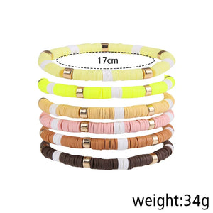 Bohemian Holiday Beach Soft Pottery Bracelet Set for Women