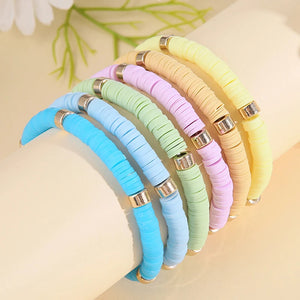 Bohemian Holiday Beach Soft Pottery Bracelet Set for Women