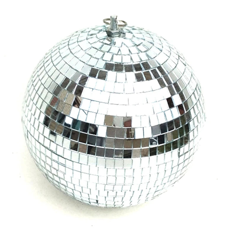 8" Disco Mirror Glitter Ball Silver Party Decor