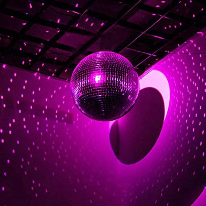 8" Disco Mirror Glitter Ball Silver Party Decor