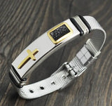 Stainless Steel Punk Jesus Cross Watch Belt Bracelets Couple Charm Chain Bangles