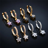 Colorful Star Earrings Ins Style Women Ear Stud Golden Hanging Earing