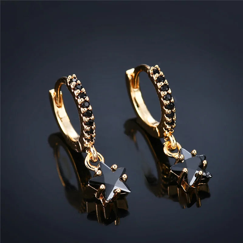 Colorful Star Earrings Ins Style Women Ear Stud Golden Hanging Earing