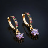 Colorful Star Earrings Ins Style Women Ear Stud Golden Hanging Earing