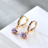 Colorful Star Earrings Ins Style Women Ear Stud Golden Hanging Earing