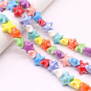 Colorful Starfish Ceramic Beads For Jewelry Making Necklace Bracelet