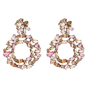 Colorful Rhinestone Statement Earrings for Women