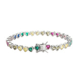 Heart Shape CZ Chain Bracelet Women Party Gift