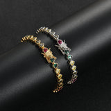 Heart Shape CZ Chain Bracelet Women Party Gift