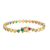 Heart Shape CZ Chain Bracelet Women Party Gift