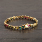 Heart Shape CZ Chain Bracelet Women Party Gift