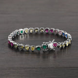 Heart Shape CZ Chain Bracelet Women Party Gift