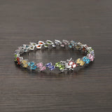 Colorful Stone Bracelet Brass CZ Chain Bracelets Women Jewelry Gift