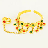 Colorful Stone Coin Bangle Ring Baby/Child