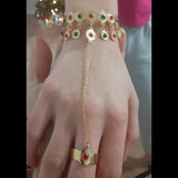 Colorful Stone Coin Bangle Ring Baby/Child