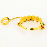 Colorful Stone Coin Bangle Ring Baby/Child