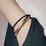 Colorful Stone Metallic Copper Bracelet Row Female Male Jewelry Unique