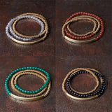 Colorful Stone Metallic Copper Bracelet Row Female Male Jewelry Unique