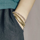 Colorful Stone Metallic Copper Bracelet Row Female Male Jewelry Unique