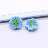 Colorful Sunflower Smile Face Ceramic Beads For DIY Necklace Bracelet