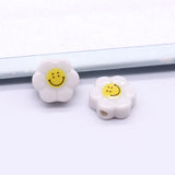 Colorful Sunflower Smile Face Ceramic Beads For DIY Necklace Bracelet