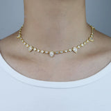 Colorful CZ Bezel Set Women Choker Necklace