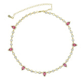 Colorful CZ Bezel Set Women Choker Necklace