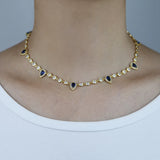 Colorful CZ Bezel Set Women Choker Necklace