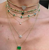 Colorful CZ Bezel Set Women Choker Necklace