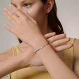 Colorful Tennis Bracelet Women, CZ Chain, Stainless Steel Link