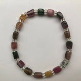 Colorful Tourmaline Stone Bracelet Shape Beads Women Girl Jewelry